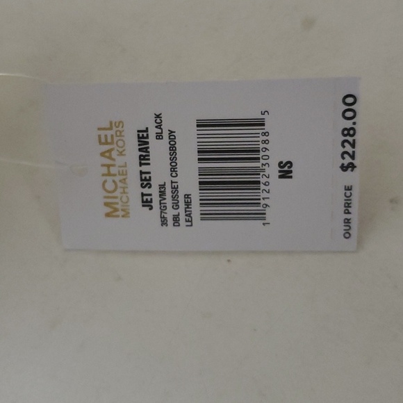 NWT Michael Kors JET SET TRAVEL Double Gusset Crossbody Pebble BLACK -Firm Price - Picture 10 of 15